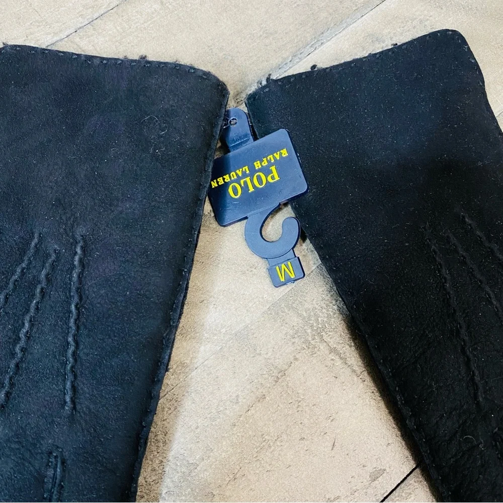 Polo Ralph Lauren Sheepskin Gloves Touchscreen Compatible Size M New